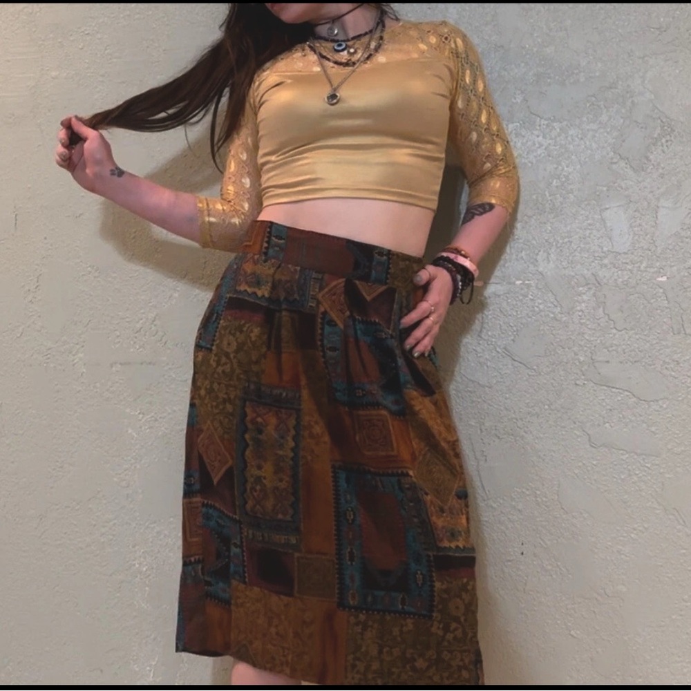 Maren 100% Rayon Ceometric Skirt Medium
